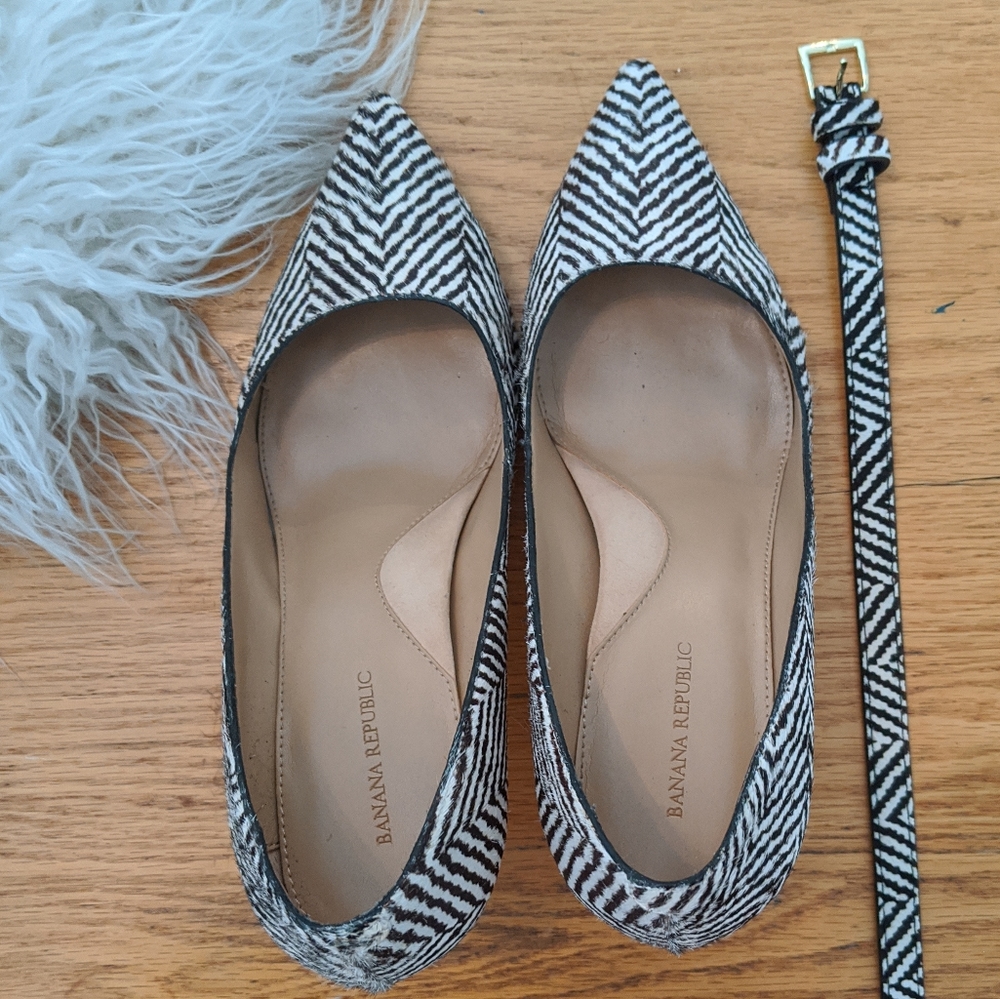 Banana Republic zebra print pony hair high heels
